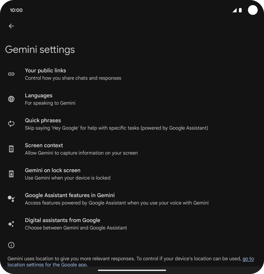 Press Digital assistants from Google. Press Digital assistants from Google.
