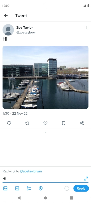 Write your reply and press Reply.