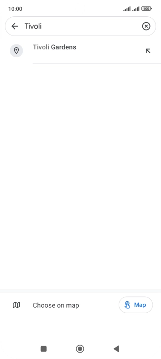 Press the required destination.