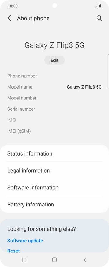 Press Status information.