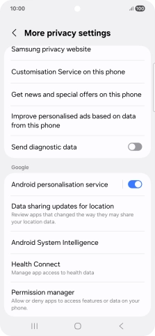 Press Permission manager.