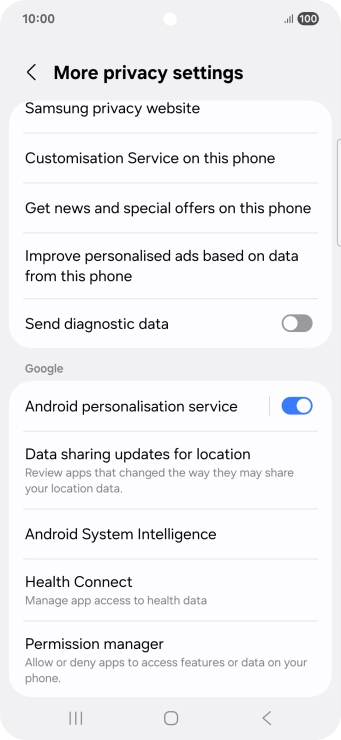 Press Permission manager.