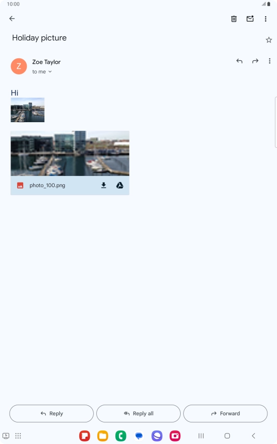 If an application is open on your tablet, such as a Mail, you can also use the functions available here, e.g.: Reply to this email. If an application is open on your tablet, such as a Mail, you can also use the functions available here, e.g.: Reply to this email.
