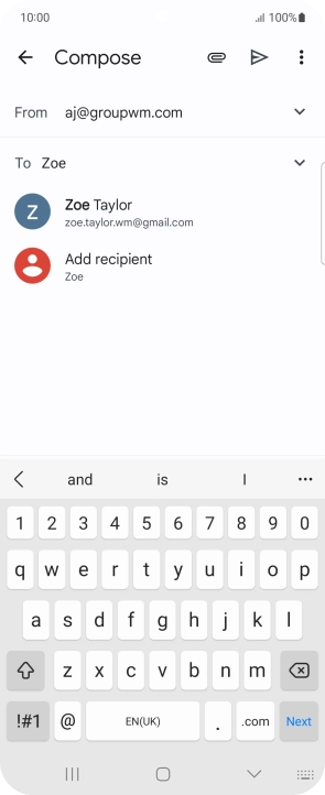 Press the required contact. Press the required contact.