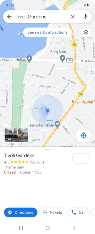 Press the destination at the bottom of the screen.