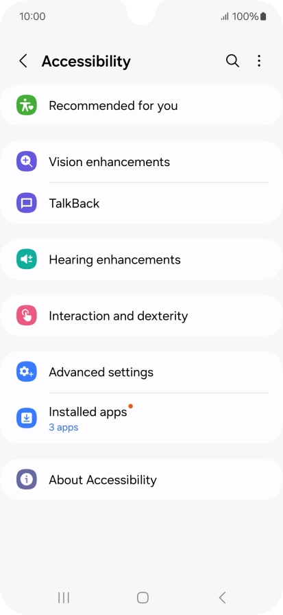 Press Vision enhancements and follow the instructions on the screen to select the required settings.