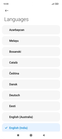 Press the required language.