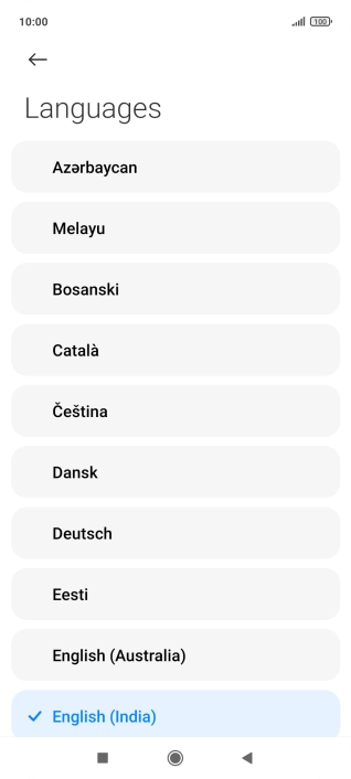 Press the required language.
