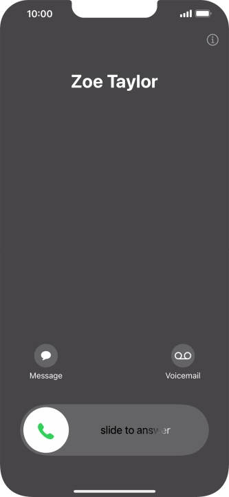Press and drag the accept call icon right. Press and drag the accept call icon right.