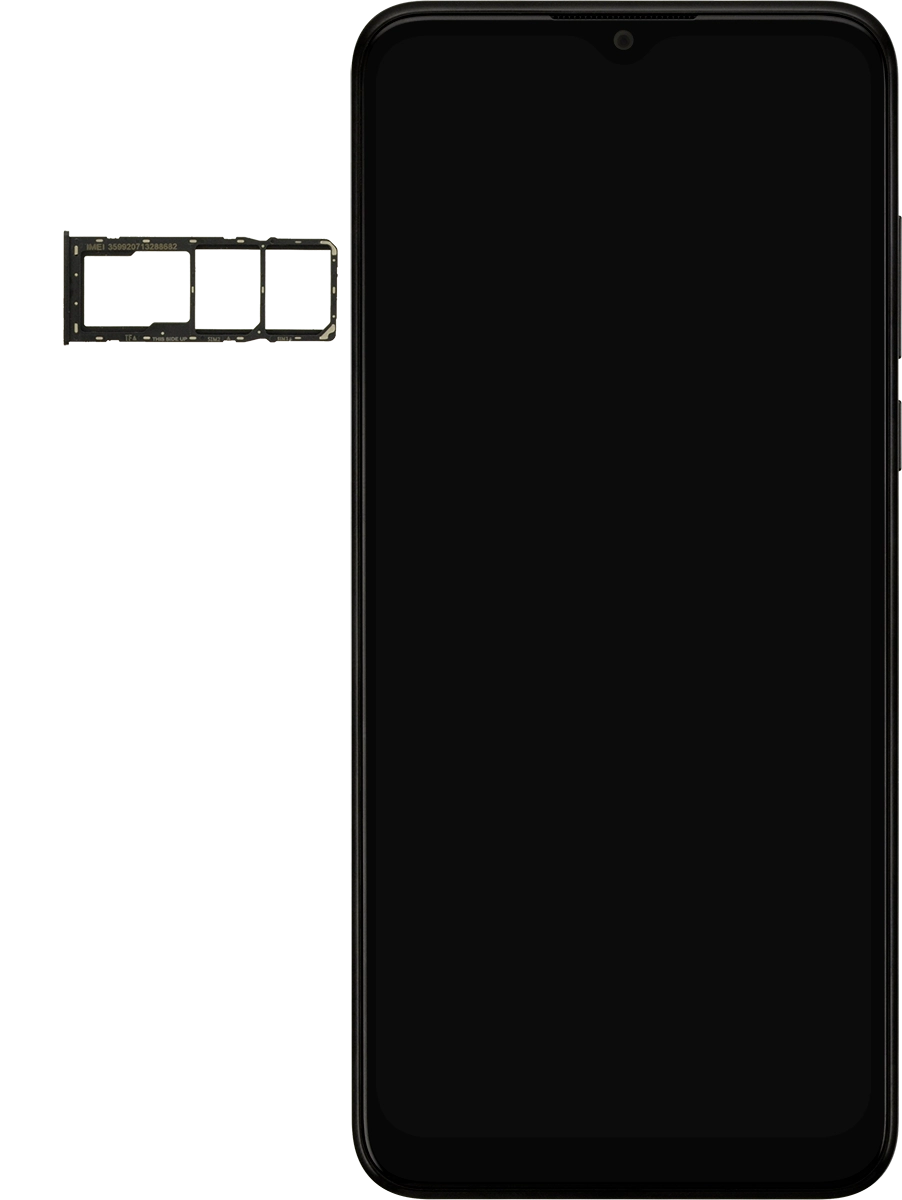 Turn your SIM so the angled corner of the SIM matches the angled corner of the first SIM holder and place your SIM in the SIM holder.