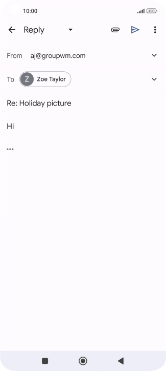 Write the required text and press the send icon.