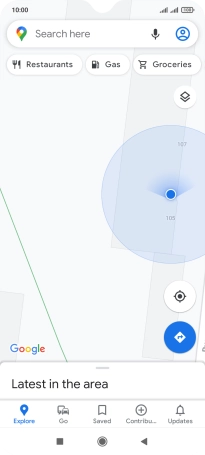 Press the search field and key in the required destination.
