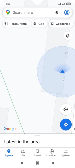 Press the search field and key in the required destination.