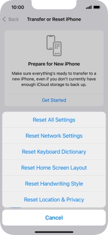 Press Reset All Settings.