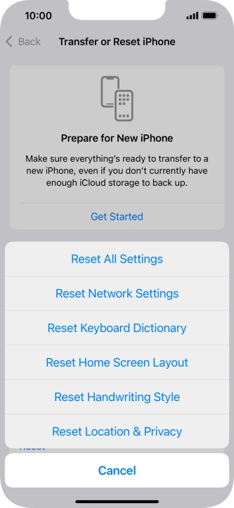 Press Reset Network Settings.