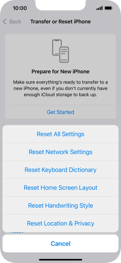 Press Reset All Settings.