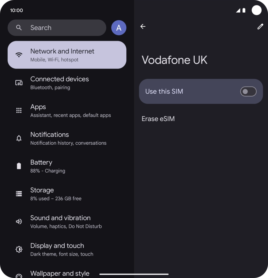 Press the indicator next to 