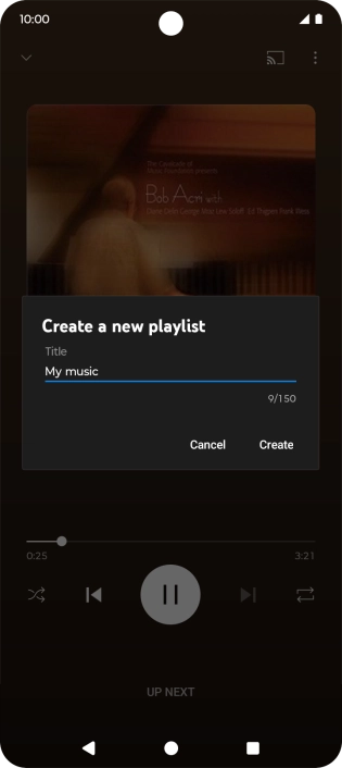 Key in a name for the playlist and press Create.