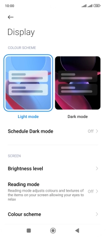 Press Brightness level.