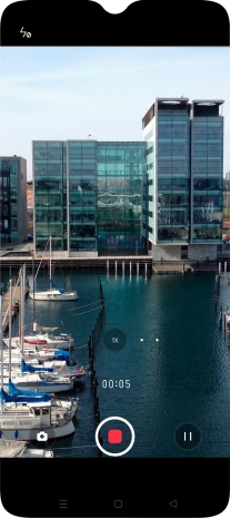 Press the stop icon to stop recording.