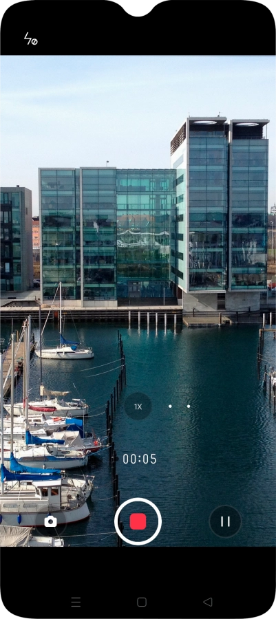 Press the stop icon to stop recording.