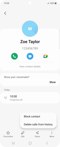 Press Block contact.