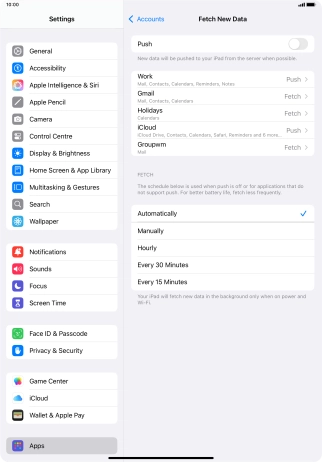 If you turn off the function, press the required setting.