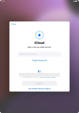 Press Email or Phone Number and key in the username for your Apple ID.