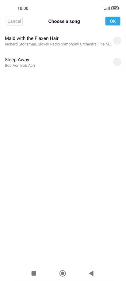 Press the required ring tone.