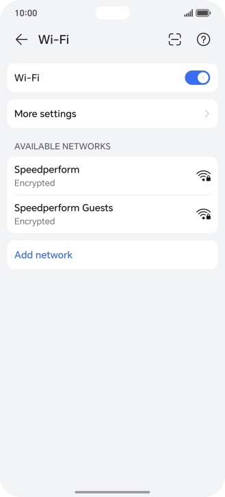 Press the required Wi-Fi network.