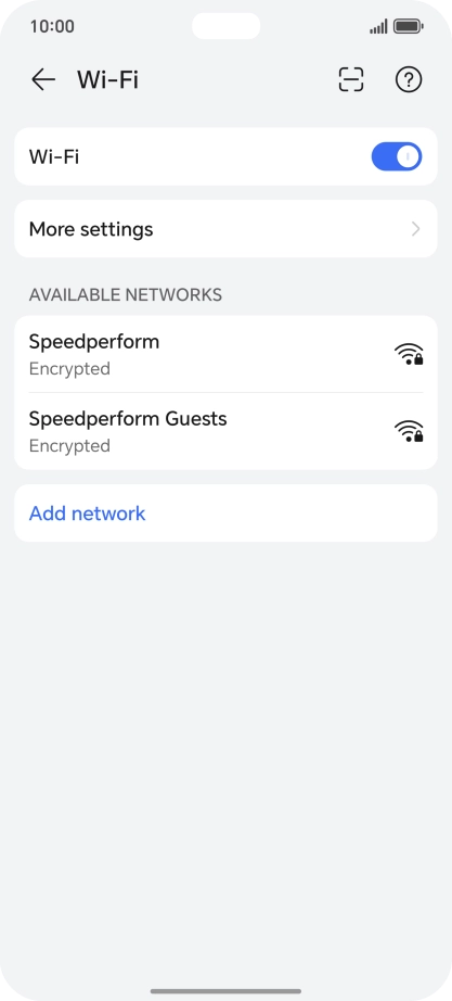 Press the required Wi-Fi network.