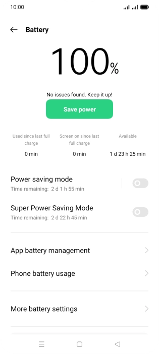 Press Power saving mode.
