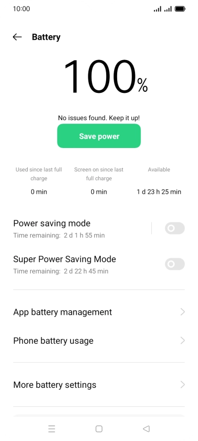 Press Power saving mode.