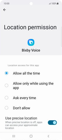 Press the required setting. Press the required setting.