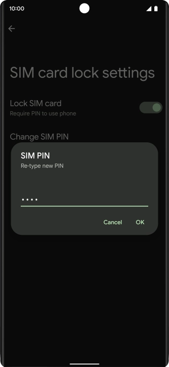Key in the new PIN again and press OK.