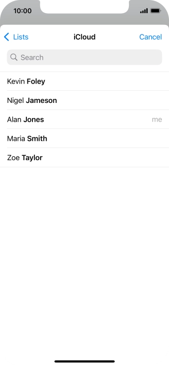 Press the required contact. Press the required contact.