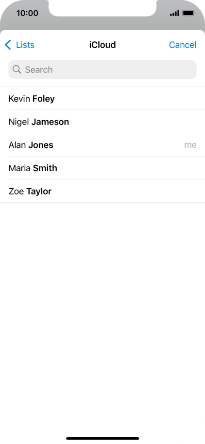Press the required contact. Press the required contact.