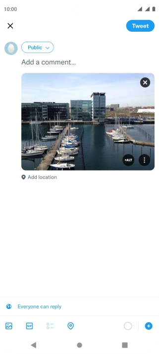 Press the text input field. Press the text input field.