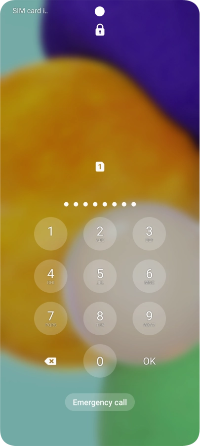 Key in the PUK and press OK.