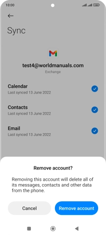 Press Remove account.