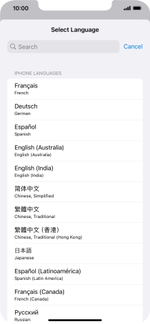 Press the required language.
