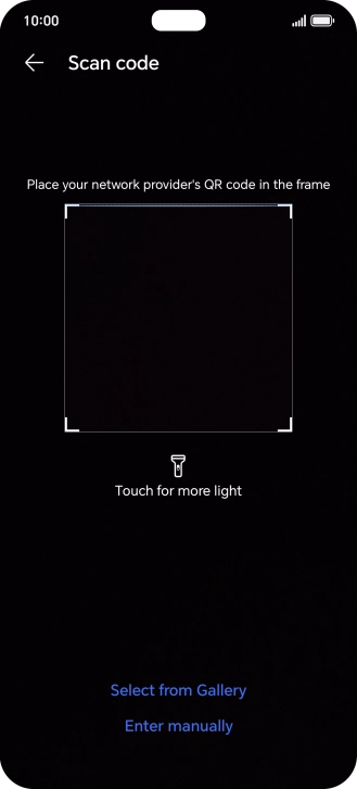 Place the QR code you've received inside the phone camera frame to scan the code.