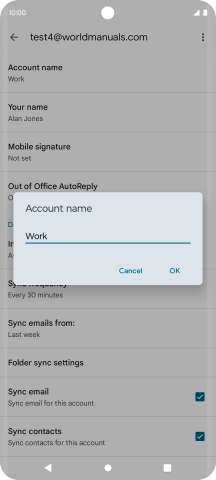 Key in the required account name and press OK.