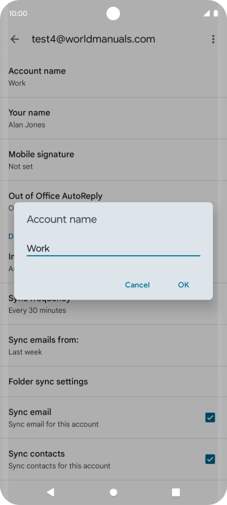 Key in the required account name and press OK.