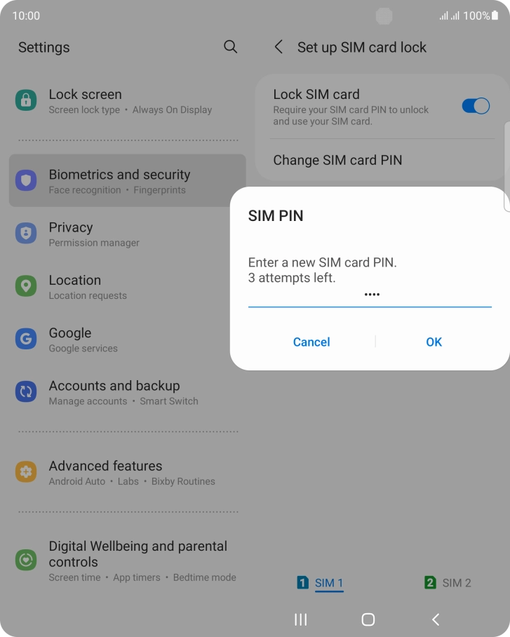 Key in a new four-digit PIN and press OK.