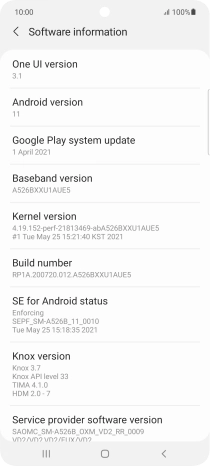 Your phone's software version is displayed below Android version.