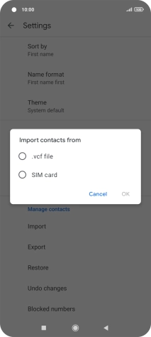 Press the name of the SIM.