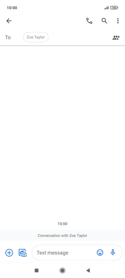 Press the text input field and write the text for your picture message. Press the text input field and write the text for your picture message.