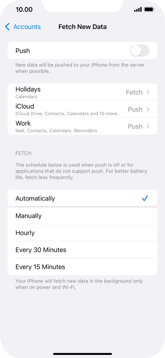 If you turn off the function, press the required setting.