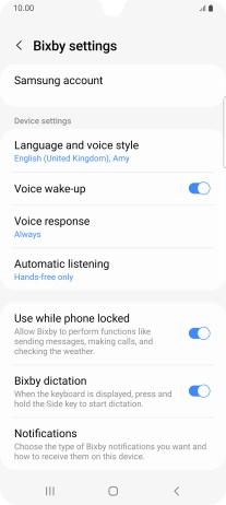 Follow the instructions on the screen to select the required settings.